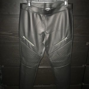 Express faux leather leggings with zippers